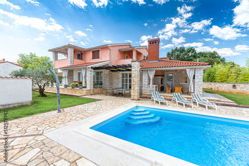 Croatia, Istria, Pula, holiday house with garden and pool © mmphoto