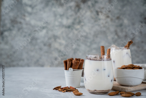 Fotobehang Horchata drink - traditional mexican rice based drink with cinnamon and almonds