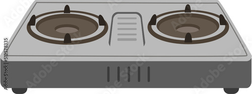 Kitchen Gas Stove Cartoon Vector Illustration Element