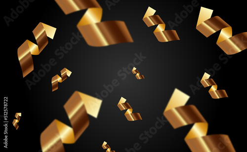 Golden serpentine in the form of a curl for decor and ornaments vector illustration © Olha