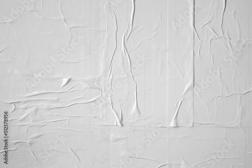 Quadro em tela white crumpled and creased paper poster texture background