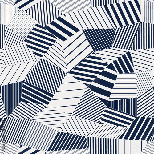 Abstract low-poly structure seamless pattern. Monochrome vector illustration. Digital geometry.