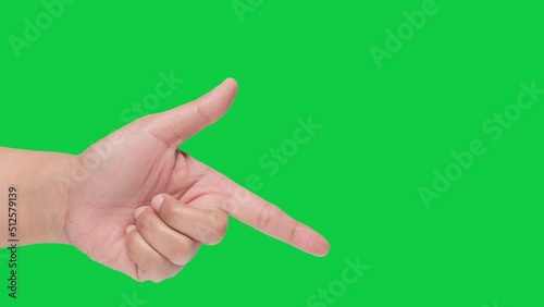 HAND (Green Sceen) hand signal - Point or check