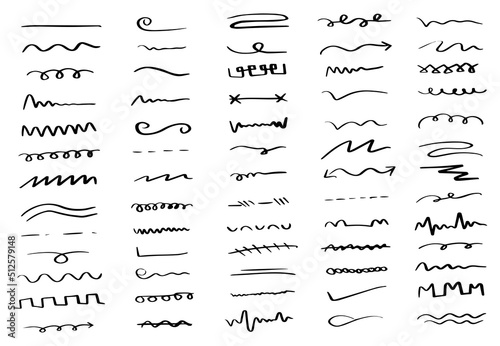 Set of hand doodle line art collection element. Vector illustration