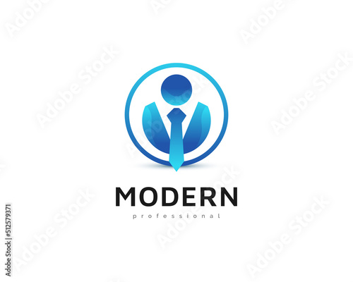 Modern Businessman Logo Design. Male Logo or Icon for Profile or Avatar