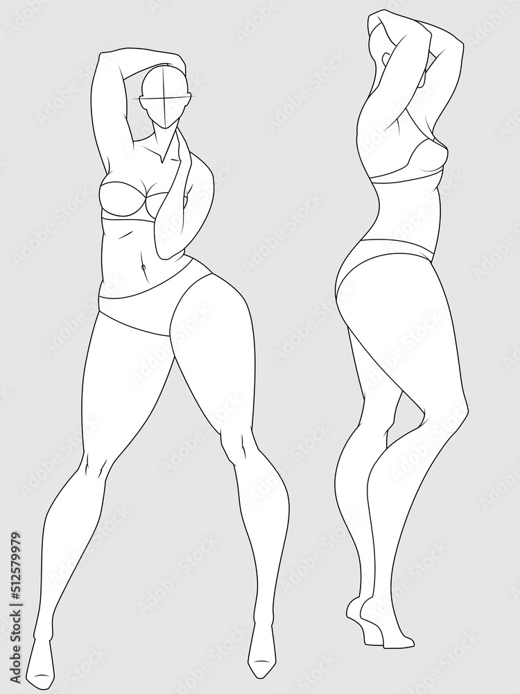 Curvy 10 Heads Fashion Figure Templates. Exaggerated Croquis for Fashion Design and Illustration Curvy 10 Heads Fashion Figure Templates. Exaggerated Croquis for Fashion Design and Illustration
