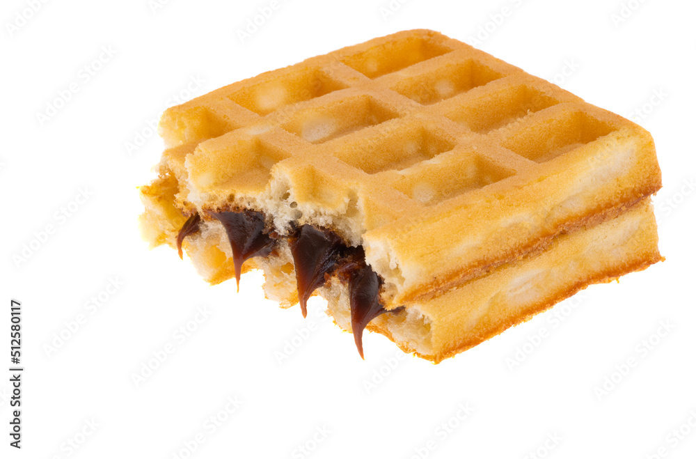 waffles with chocolate isolated waffles with chocolate isolated