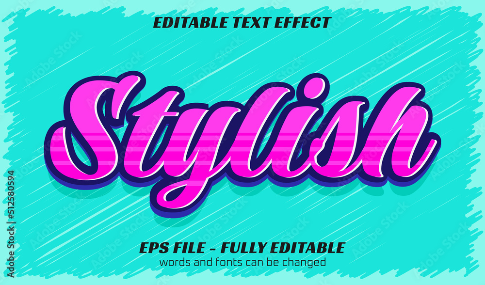 stylish retro editable text effect template