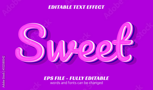 sweet calligraphy editable text style effect