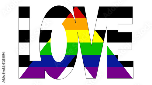 Straight Allies pride flag. LGBT community flag.