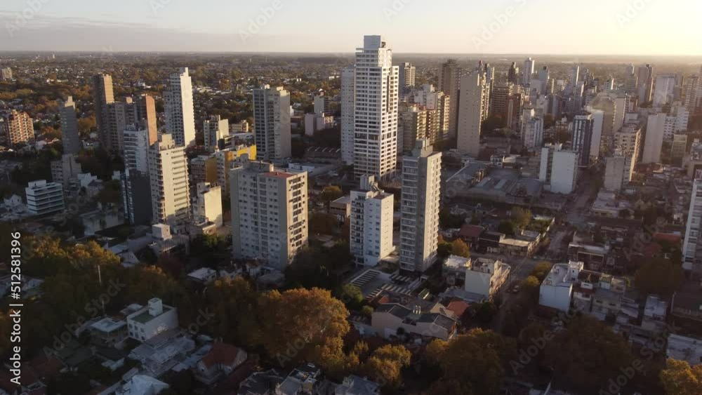 Aerial cinematic drone view of Lomas De Zamora city in Buenos Aires province at sunset, Argentina Aerial cinematic drone view of Lomas De Zamora city in Buenos Aires province at sunset, Argentina