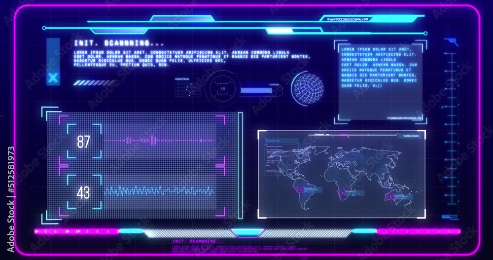 Image of data processing on blue background Image of data processing on blue background