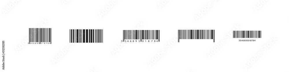 Barcode realistic vector icon isolated. Bar code collection Barcode realistic vector icon isolated. Bar code collection