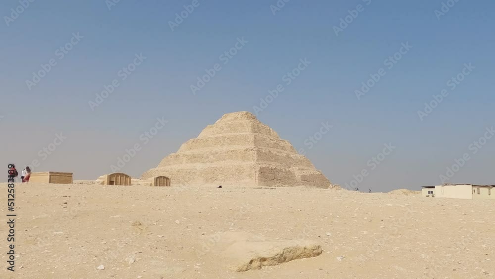 View of the tourist attraction in Egypt, step Pyramid of Djoser at Saqqara View of the tourist attraction in Egypt, step Pyramid of Djoser at Saqqara