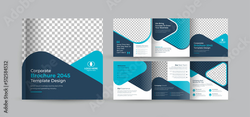 Creative business square trifold brochure flyer, poster, template design