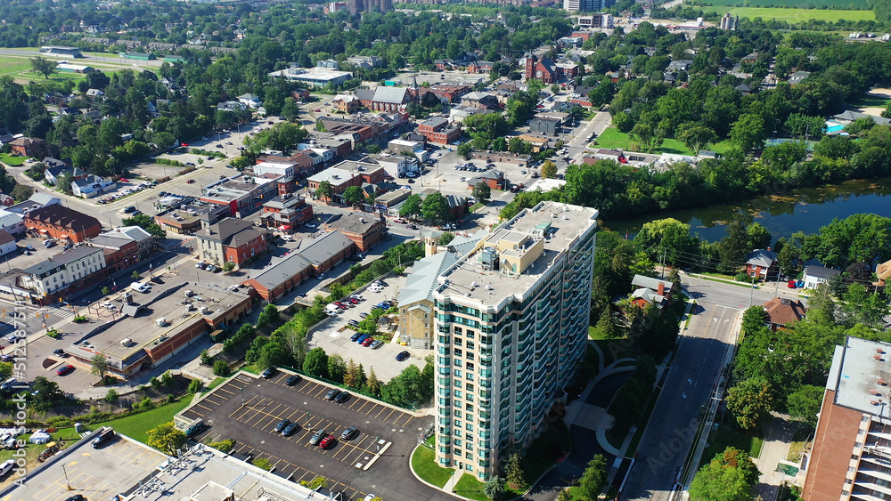 Aerial view of Milton, Ontario, Canada on fine morning
