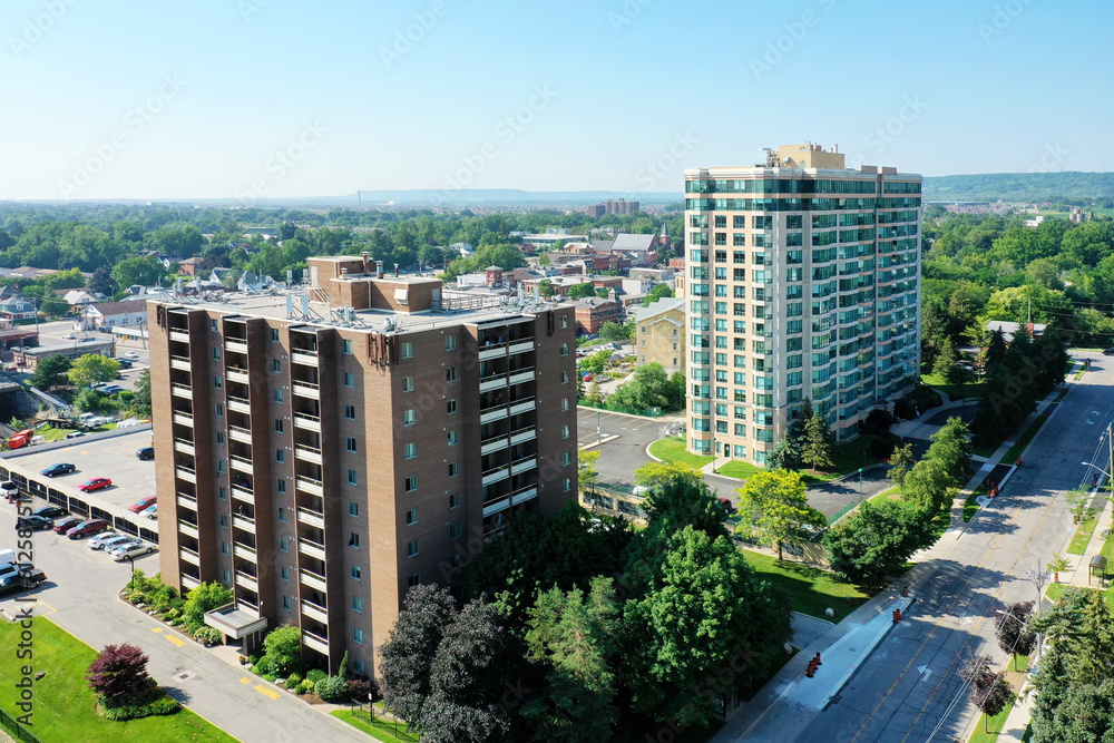 Obraz premium Aerial of Milton, Ontario, Canada in spring