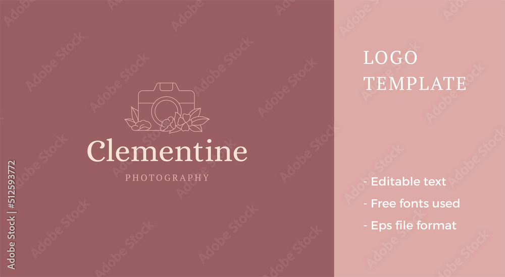 Minimalist photo video camera decorative design blossom botanical spring flower line art logo vector Minimalist photo video camera decorative design blossom botanical spring flower line art logo vector