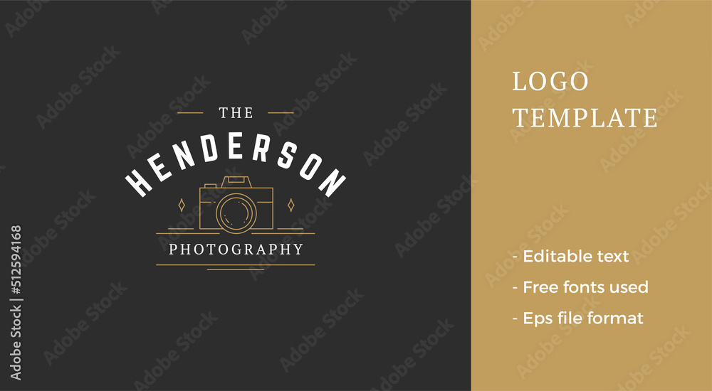 Fototapeta premium Premium fashion minimalist photo line logo vector