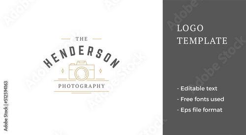Premium fashion minimalist photo line logo vector