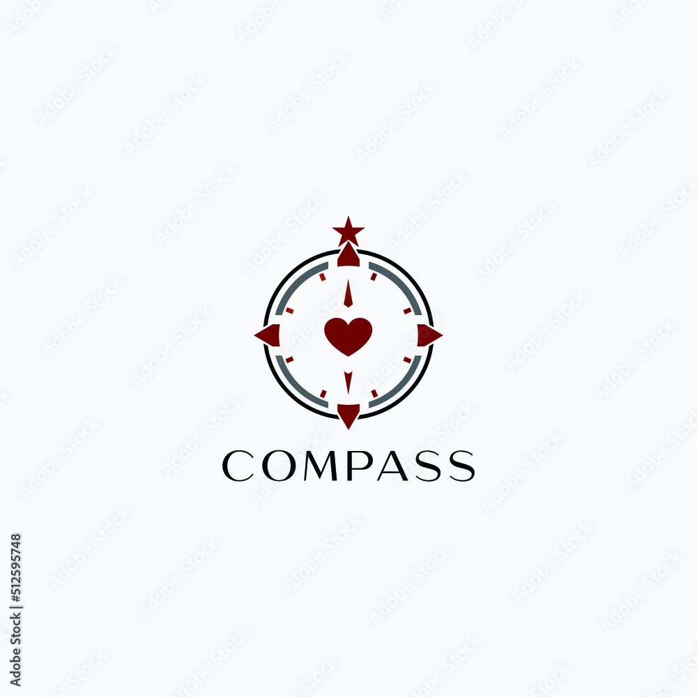 vector compass logo design with abstract style