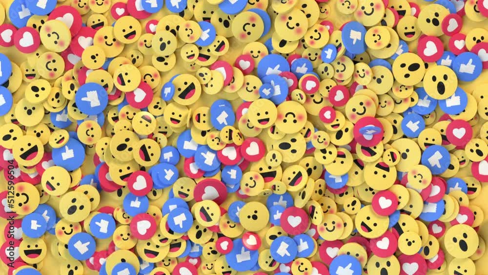 Social media unique design emojis and likes 3D animation Social media unique design emojis and likes 3D animation