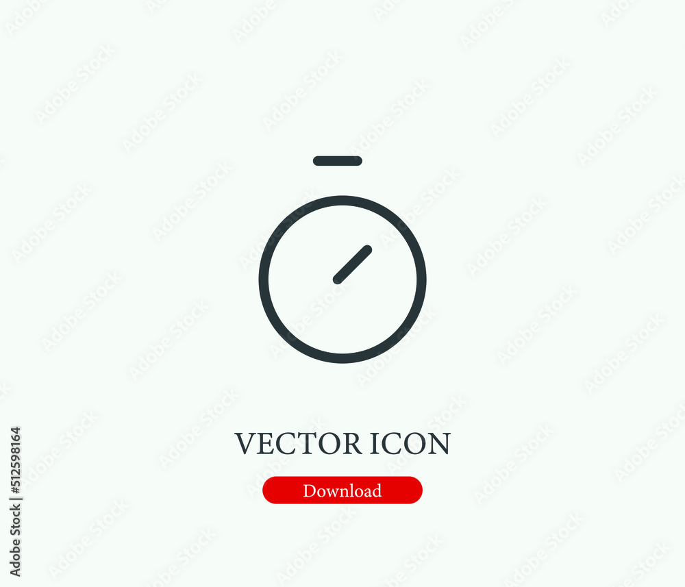 Clock vector icon. Editable stroke. Symbol in Line Art Style for Design, Presentation, Website or Mobile Apps Elements, Logo.  symbol illustration. Pixel vector graphics - Vector