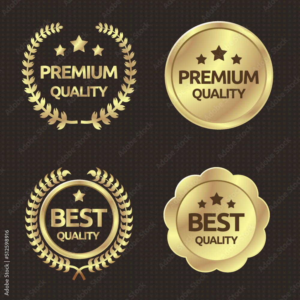 set of gold labels with laurel