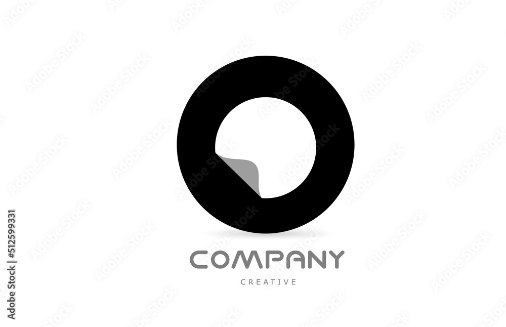 O black and white geometric alphabet letter logo icon design with ...