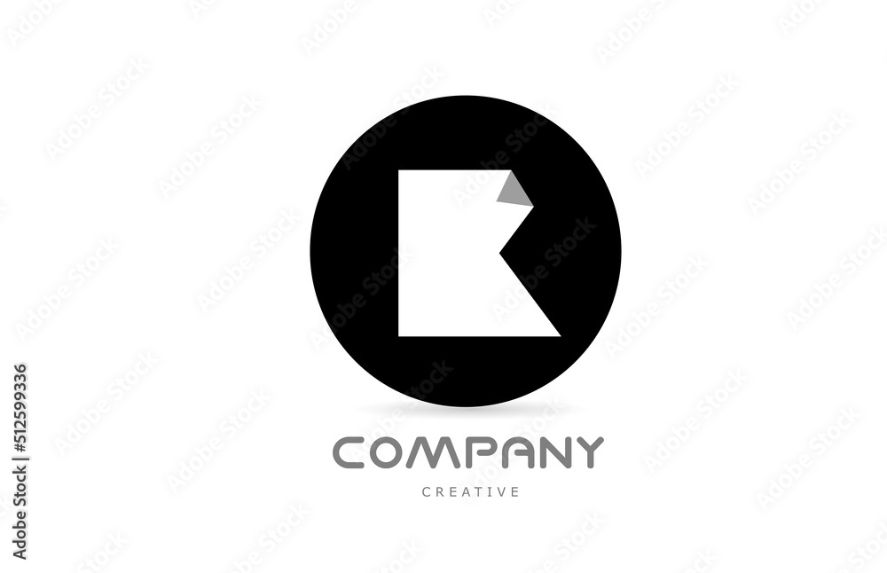 K black and white geometric alphabet letter logo icon design with folded corner. Template design for business K black and white geometric alphabet letter logo icon design with folded corner. Template design for business
