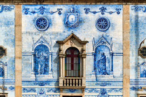 facade covered with azulejos of the church Santa Marinha in Cortegaca, Ovar district, Portugal © hectorchristiaen
