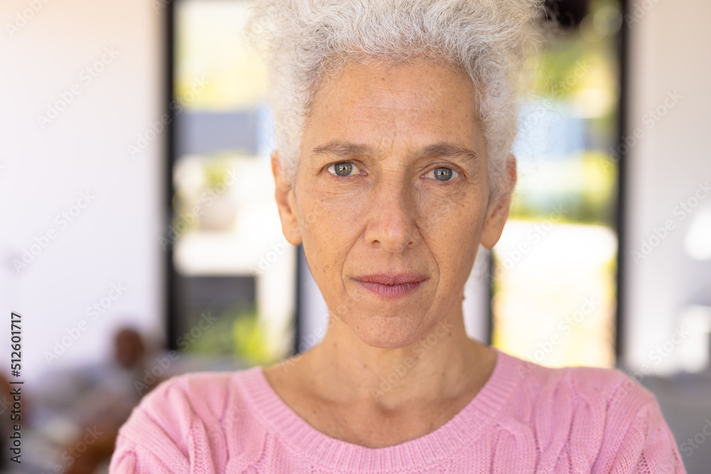 Close-up portrait of confident caucasian senior woman with gray eyes in nursing home Close-up portrait of confident caucasian senior woman with gray eyes in nursing home