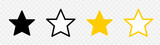 Stars icons set. Stars in linear flat design. Favorite star icon rating symbol. Five star sign, rating symbol. Favorite and Reward icon for business website. Vector illustration