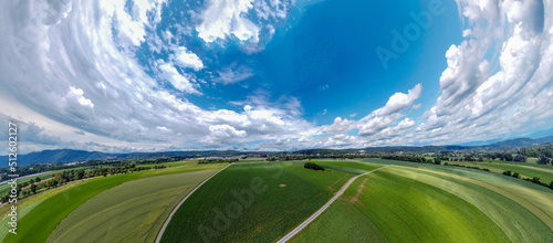 Landscape photos in the Bavarian Forest with fascinating clouds and blue sky