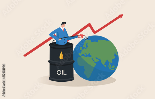 The oil crisis is expensive. shortage of oil. The volatility of crude oil prices in the world market. boycott, wars. vector illustration.