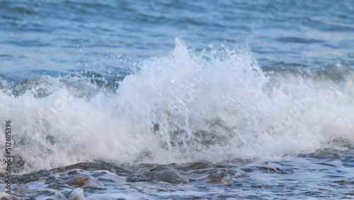 Wallpaper Mural Waves Onto Shoreline Of Mediterranean Sea In Estepona, Spain. Close Up Torontodigital.ca