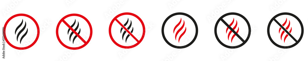 Stop the bad smell of icons. Forbidden flavors vector icon symbol. Vector illustration - obrazy, fototapety, plakaty 