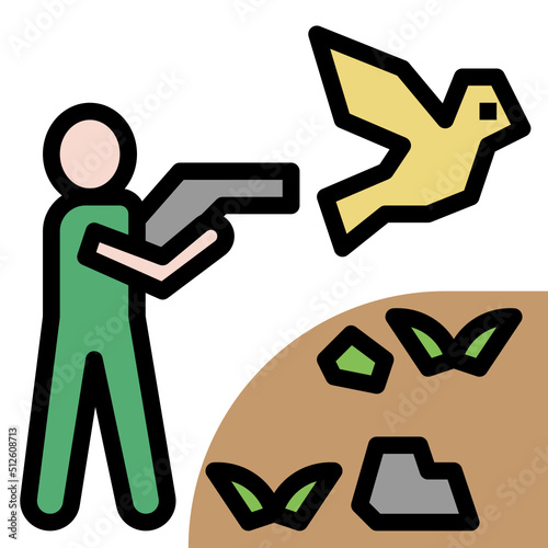 Hunting outline filled color Icon