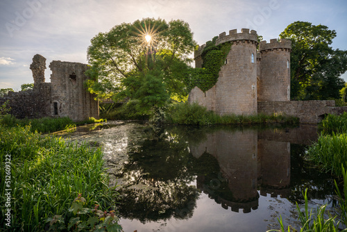 Evening photograph of Whittington Castle in Shropshire, England, photo