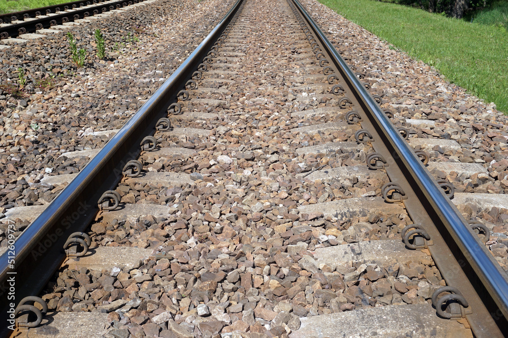 Naklejka premium Train track/ railroad - perspective