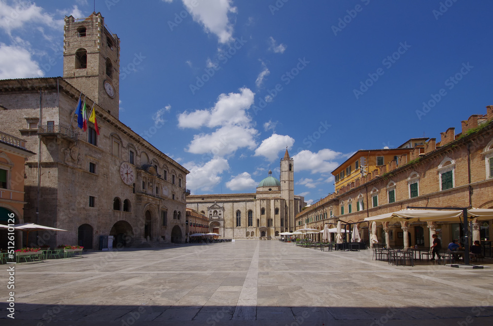 Ascoli Piceno - Marche - The characteristic and suggestive Piazza del Popolo in Renaissance style