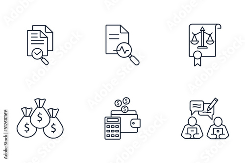 financial accounting icons set . financial accounting pack symbol vector elements for infographic web