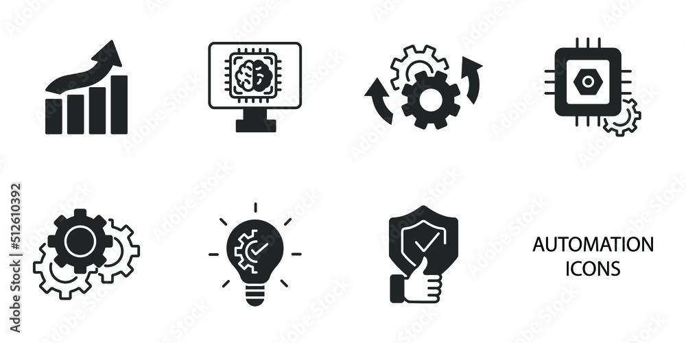 about automation icons set . about automation pack symbol vector elements for infographic web about automation icons set . about automation pack symbol vector elements for infographic web