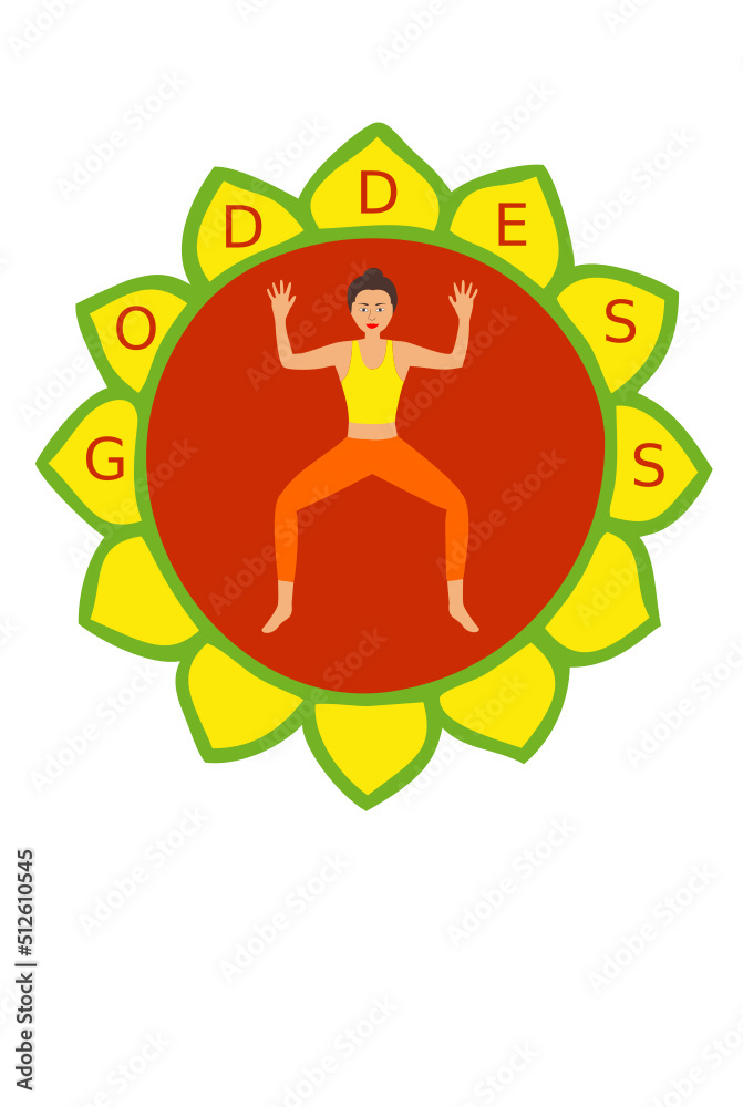 woman yoga Goddess pose, utkata konasana