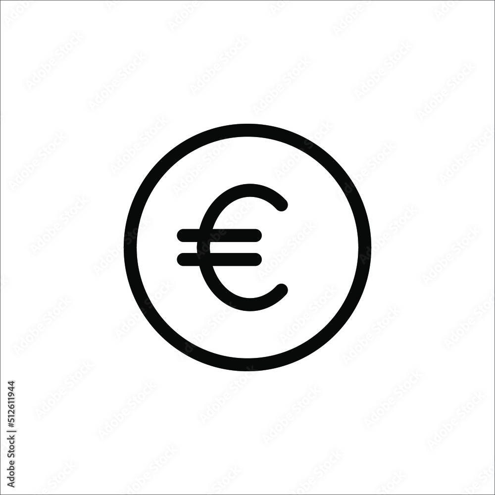 euro icon vector simple design on white background euro icon vector simple design on white background