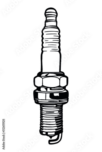 Spark Plug - vector illustration - Out line