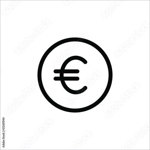 euro icon vector simple design on white background