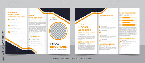 Creative corporate modern business trifold brochure template, trifold layout, letter, a4 size brochure.	