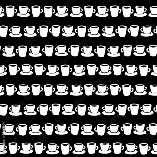 Coffee cups seamless pattern design