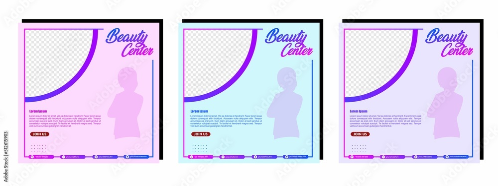 Vector Spa Beauty Centre Social media posts template modern design, for digital marketing online